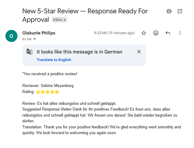 Gmail Response